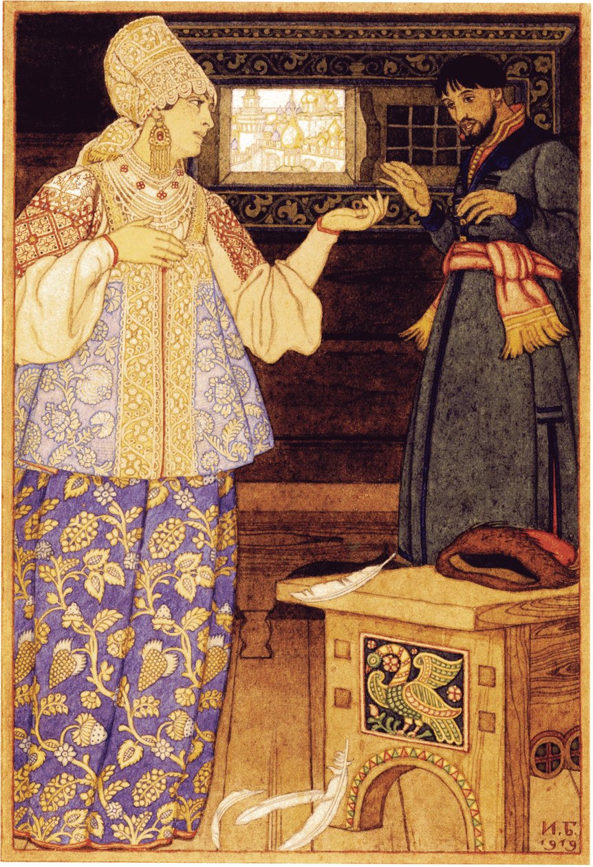 Esposa dos arqueiros e Andrey, o arqueiro, 1919 de Ivan Yakovlevich Bilibin