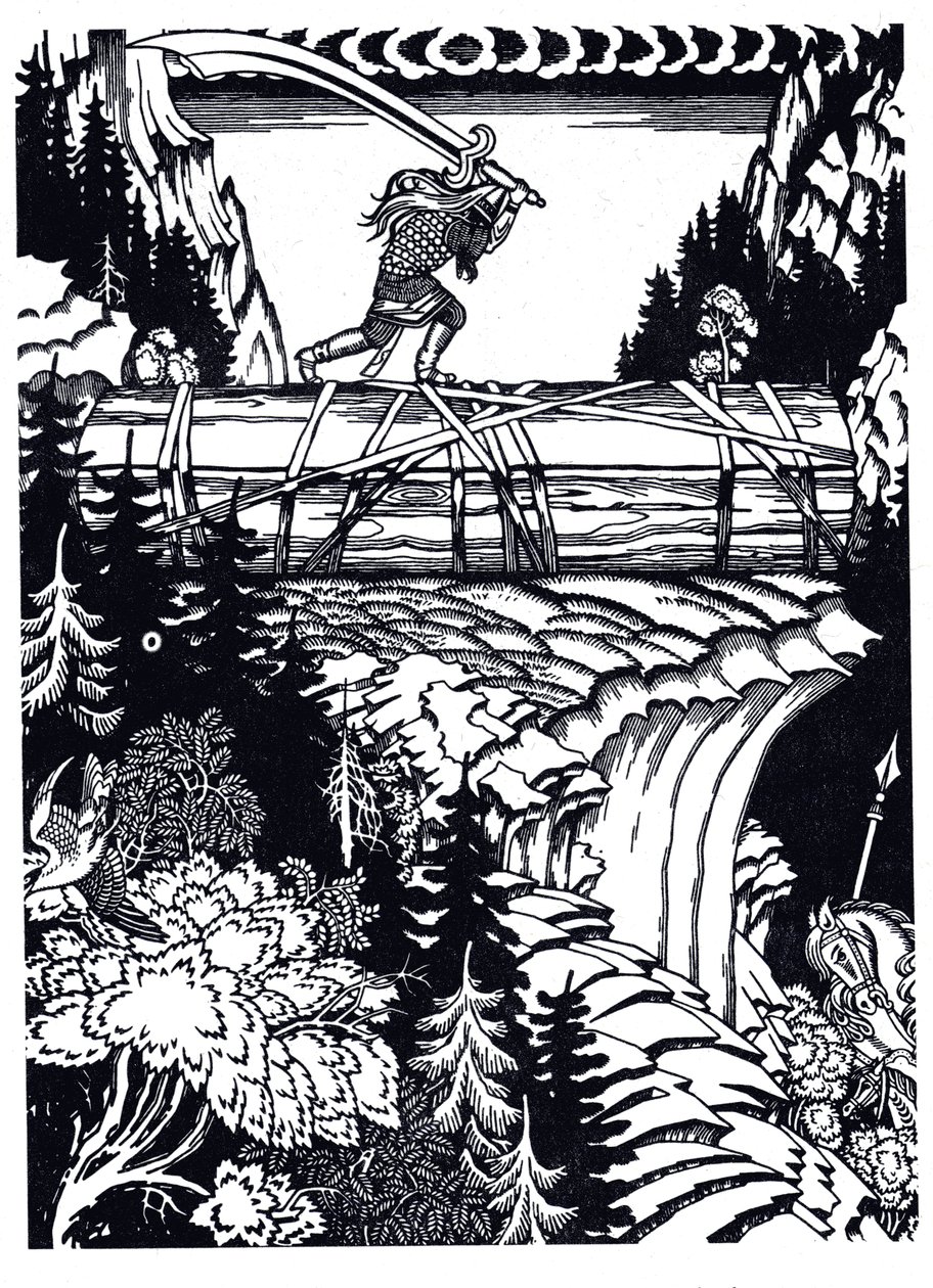 Ilya Muromets e Svyatogor, 1934 de Ivan Yakovlevich Bilibin