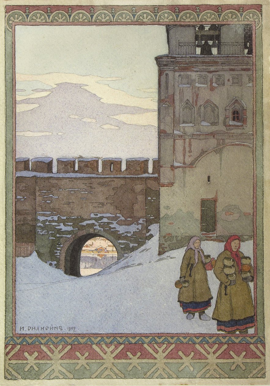 Torre de água do Kremlin de Novgorod, 1902 de Ivan Yakovlevich Bilibin
