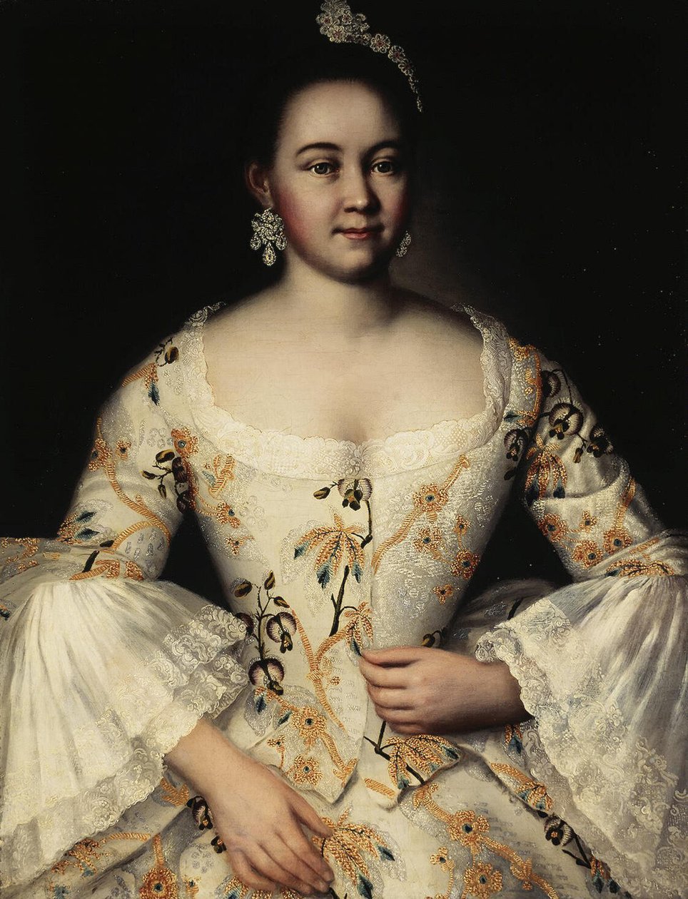 Retrato de Stepanida Yakovleva 1738-1781, depois de 1757 de Ivan Yakovlevich Vishnyakov