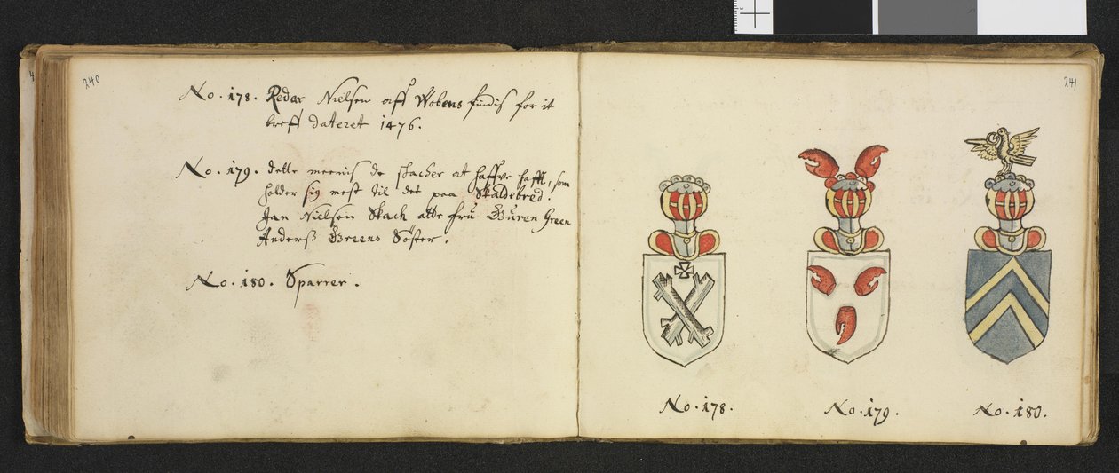 Ilustração retirada de um arquivo privado na Biblioteca Nacional com o título Insignia quædam virorum illustrium in Norvegia quodam habitantium de Iver Nielssøn Hirtzholm de Iver Hirtzholm