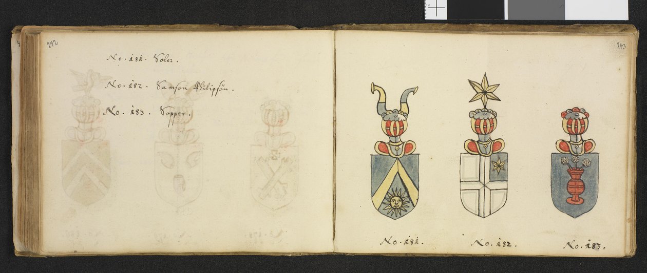Ilustração retirada de um arquivo privado na Biblioteca Nacional com o título Insignia quædam virorum illustrium in Norvegia quodam habitantium de Iver Nielssøn Hirtzholm de Iver Hirtzholm