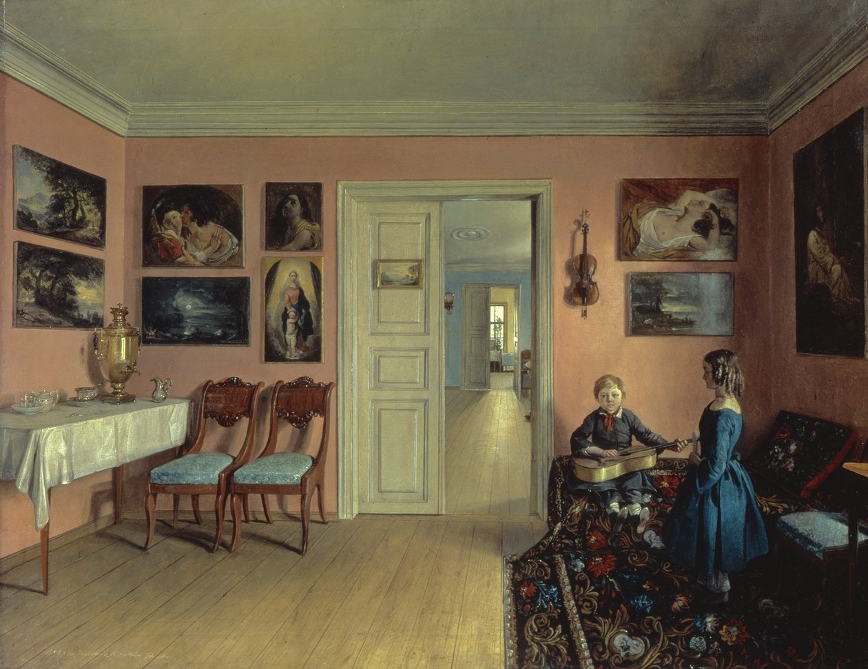 Na Sala dos Artistas, 1855 de Iwan Chrutsky
