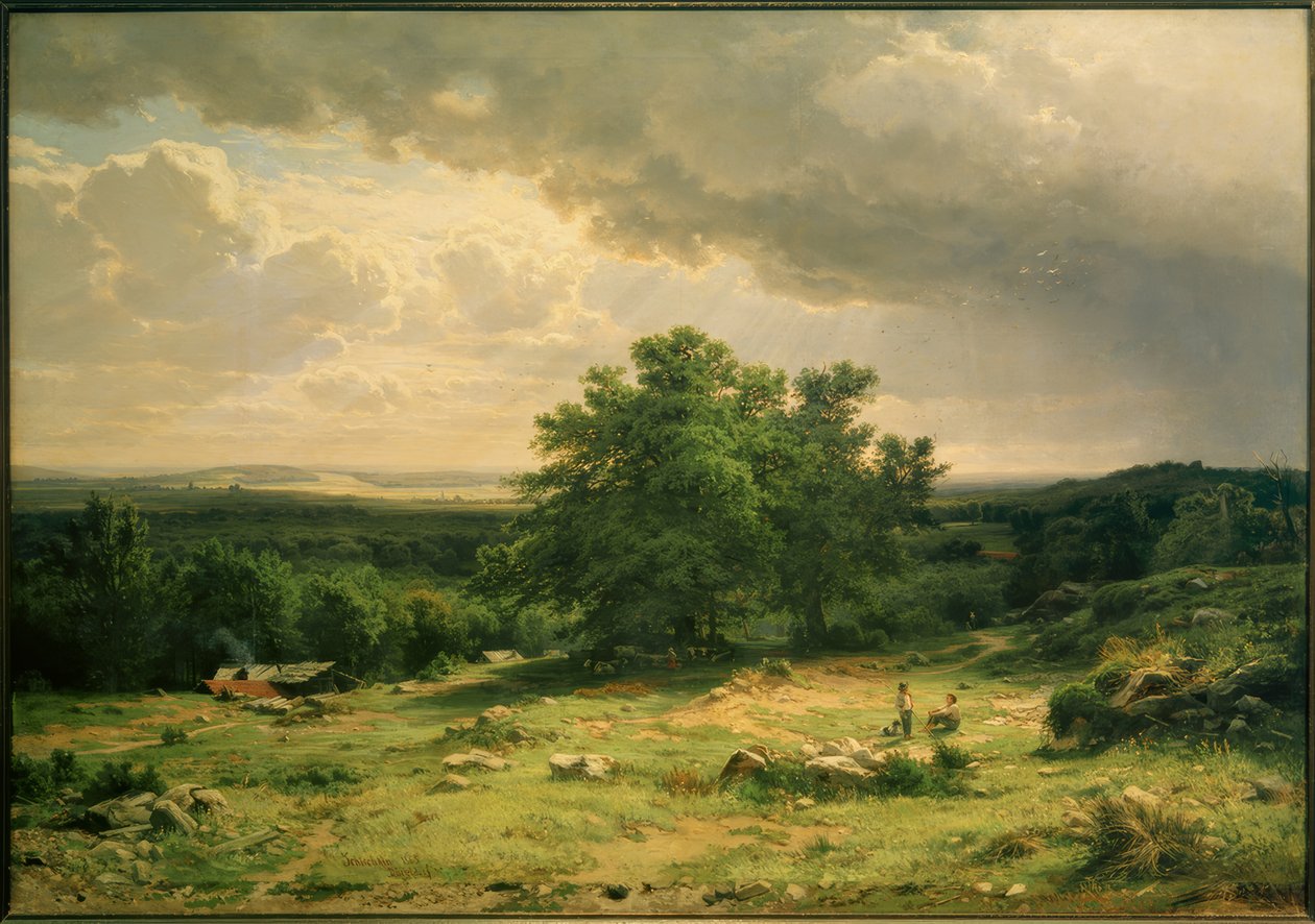 IISchischkin, vista dos arredores de Düsseldorf de Ivan Ivanovich Shishkin