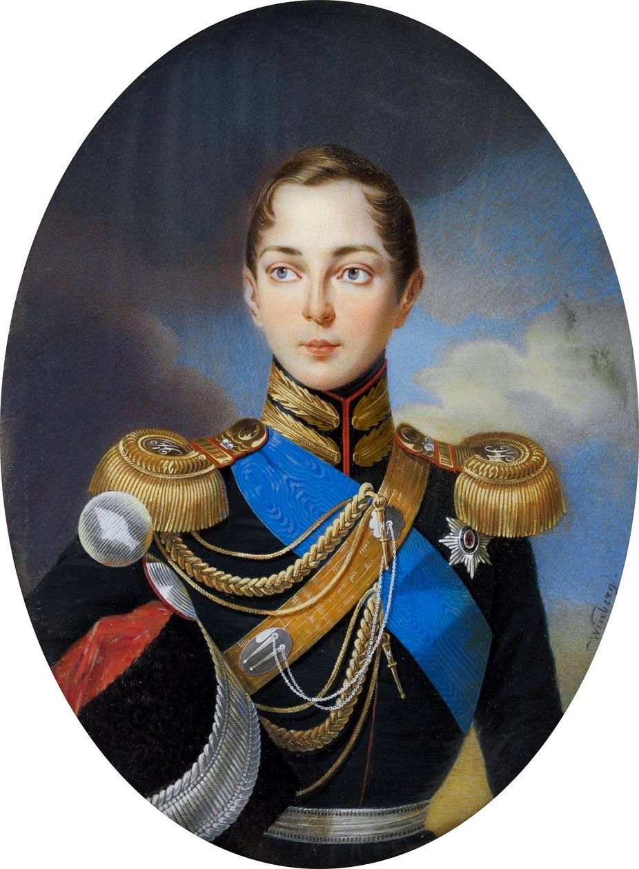 Miniatura do czarevich Alexandre Nikolaevich da Rússia. de Iwan Winberg