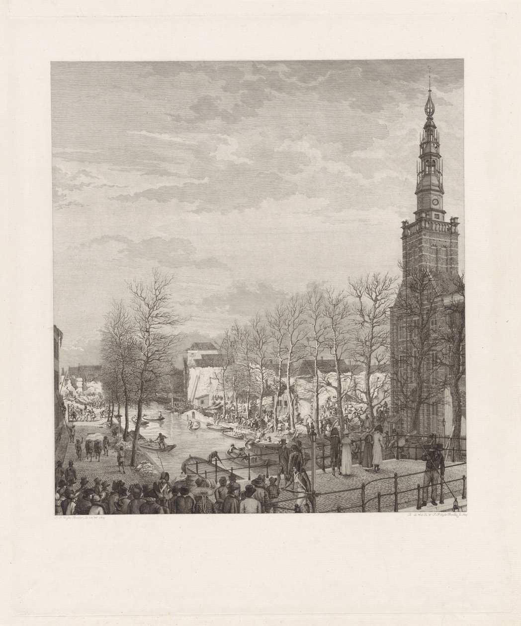 Devastação no Steenschuur após o desastre da pólvora de Leiden, 1807 de Izaak Jansz. de Wit