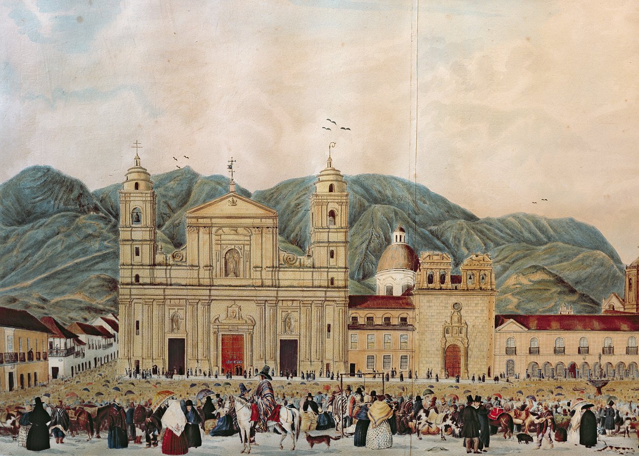 A Plaza de Bolivar, Bogotá, 1837 de J. Castillo