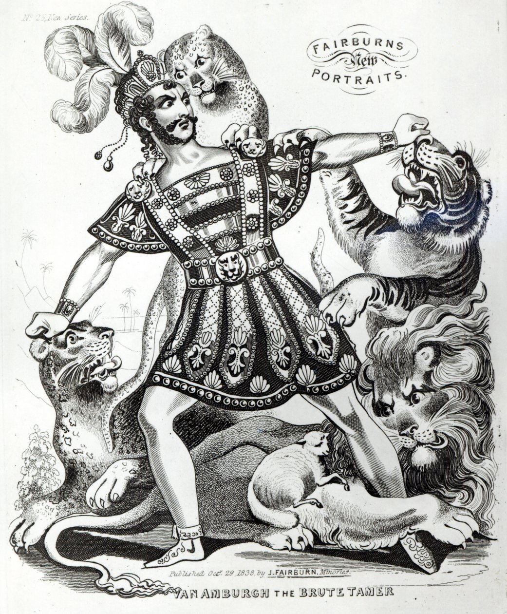 De Amburgh, o Brte Tamer, 1838 de J. Fairburn