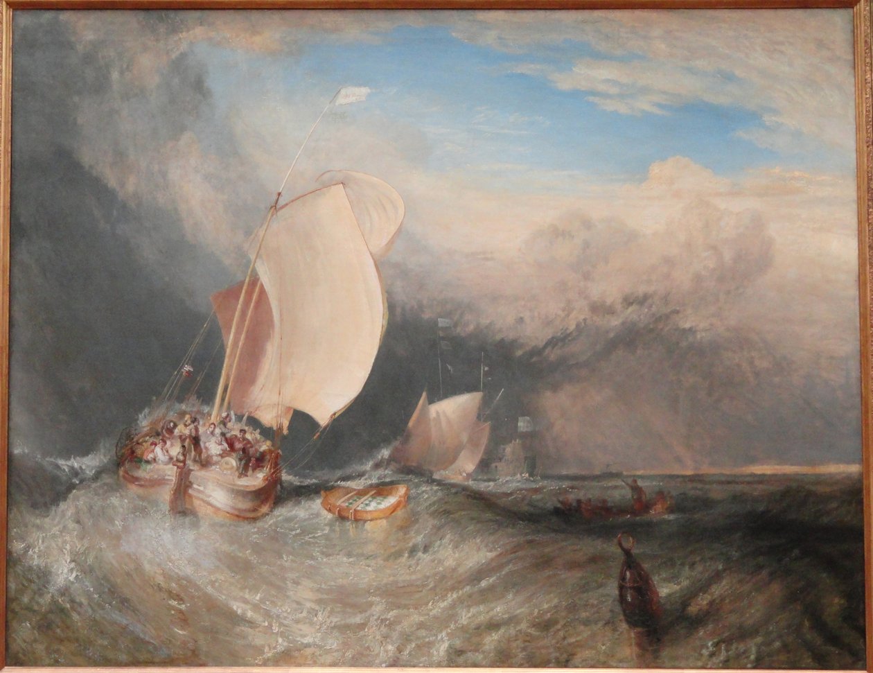 Barcos pesca, com, hucksters, pechinchando, para, peixe de Joseph Mallord William Turner