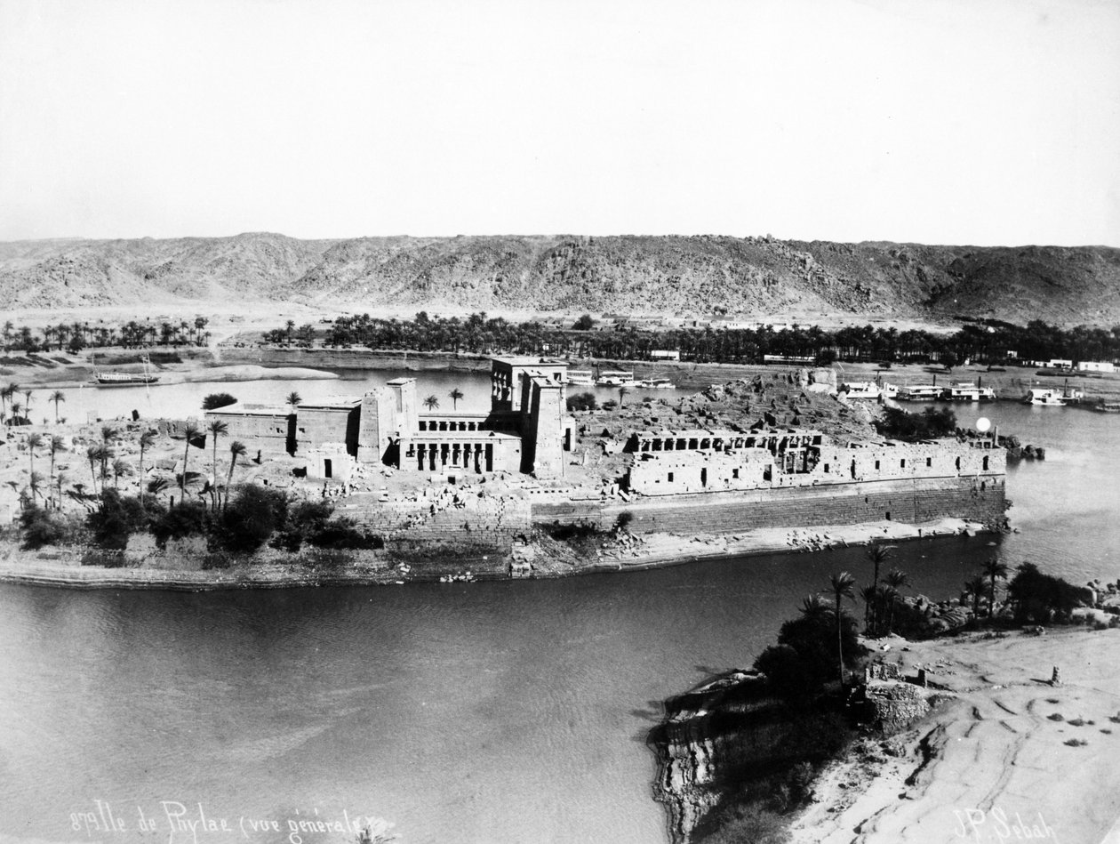 Visão Geral de Philae, c.1880 de J. Pascal Sebah