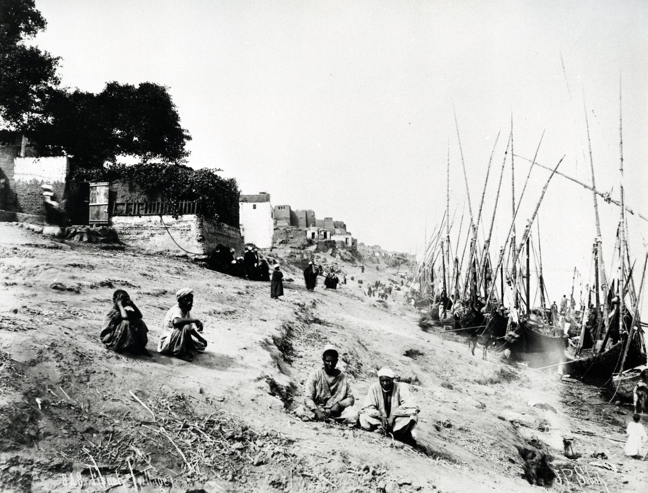 Aldeia no Nilo, c.1880 de J. Pascal Sebah
