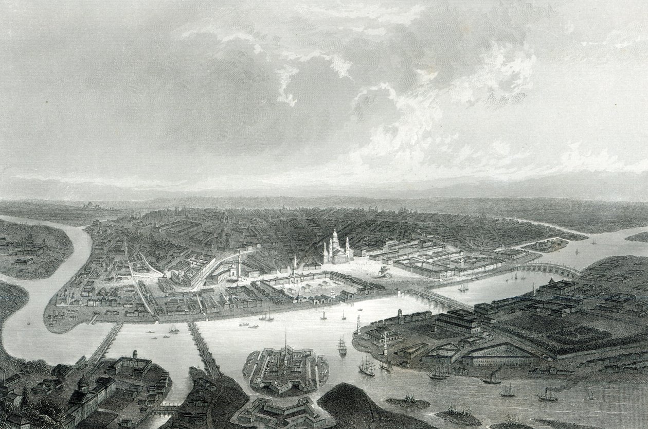 São Petersburgo, gravado por S.Bradshaw, c.1860 (gravura) de John Ramage