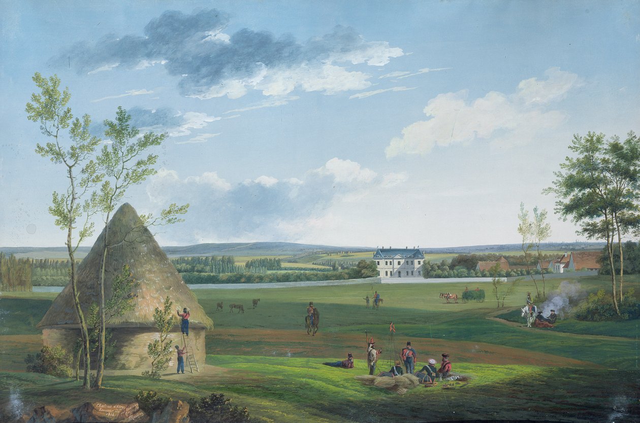 O Chateau d&39;Etry e o Parque Ocupado pelos Cossacos em 1814 de J. Randon