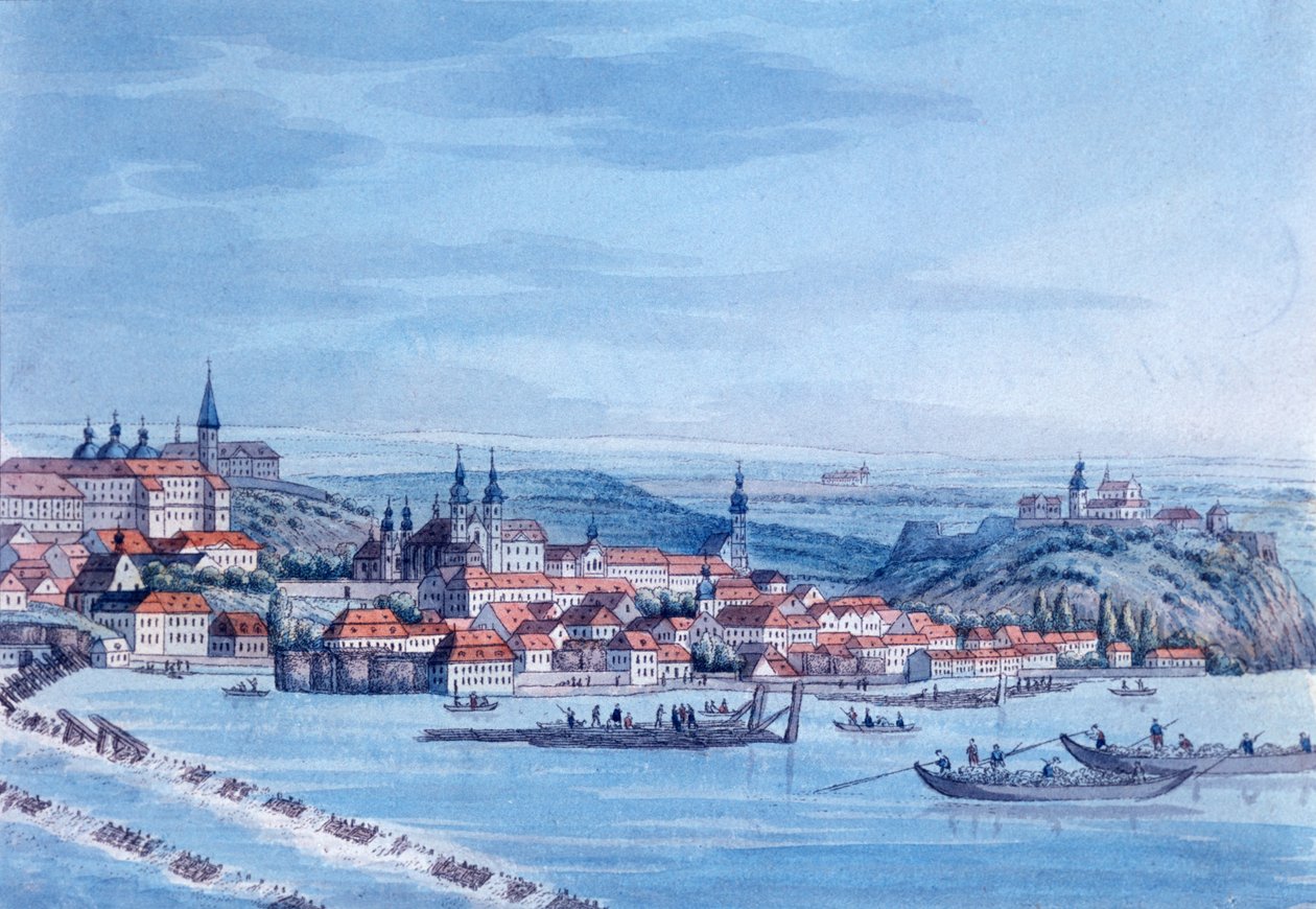 Vista da cidade nova, Praga, depois de 1820 de J. Rattay