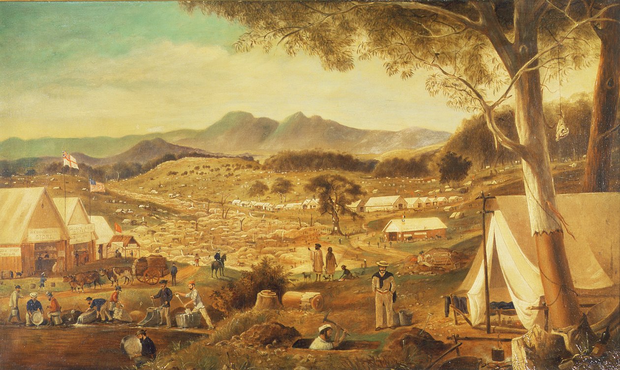 Cavar de ouro, Ararat, 1853 de J Roper