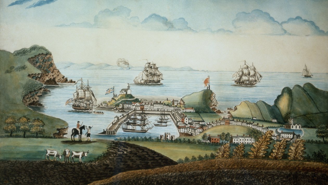 Vista de Ilfracombe, Devon, 1842 (caneta e wc) (par de 72971) de J Walters