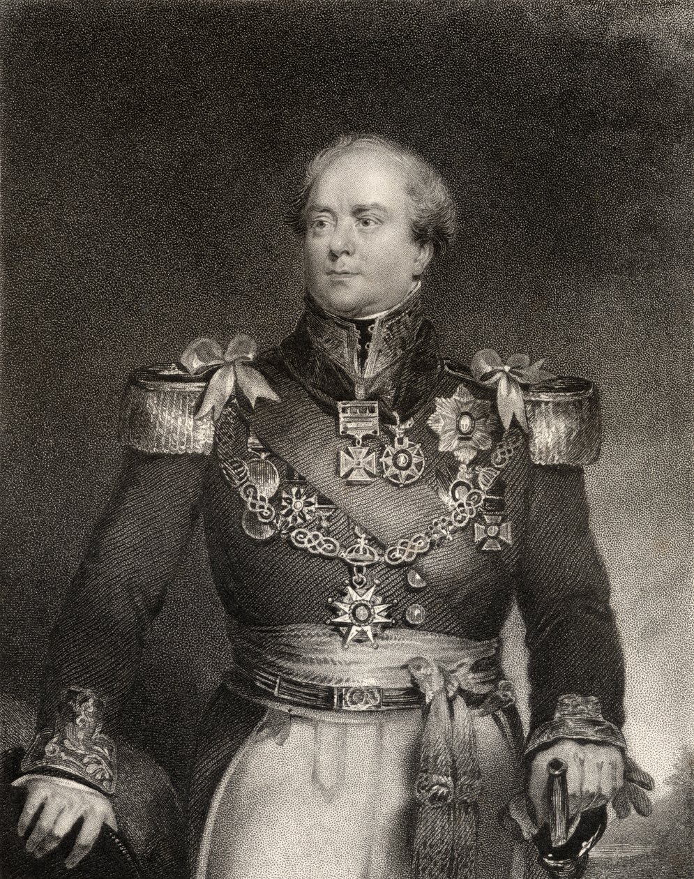 Sir Archibald Campbell, 1º Baronete, gravado por J. Cochran, da &39;National Portrait Gallery, Volume III&39;, publicado em 1820 de J. Wood