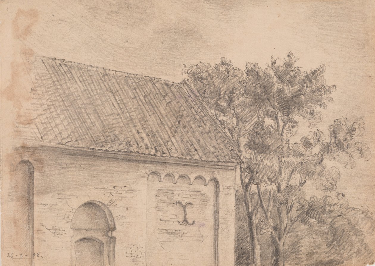 Arquitetura da igreja com árvores de J.A. Jerichau (II)