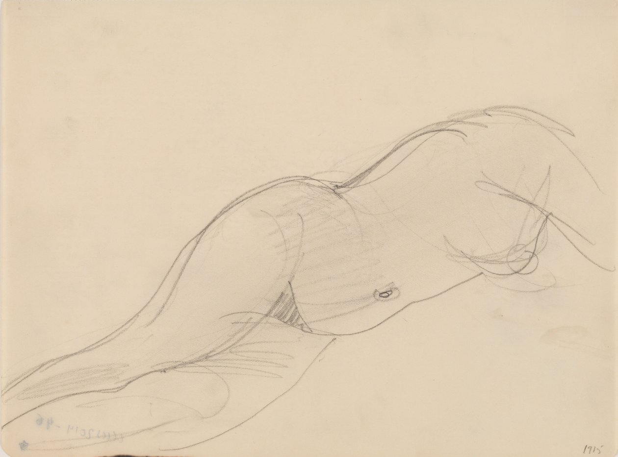 Modelo feminino, deitado de J.A. Jerichau