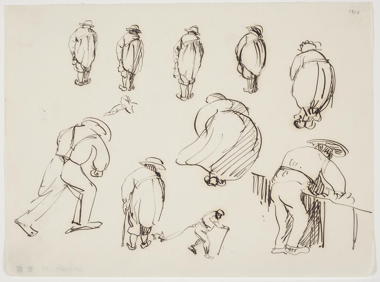 Estudos de figuras com as costas viradas de J.A. Jerichau