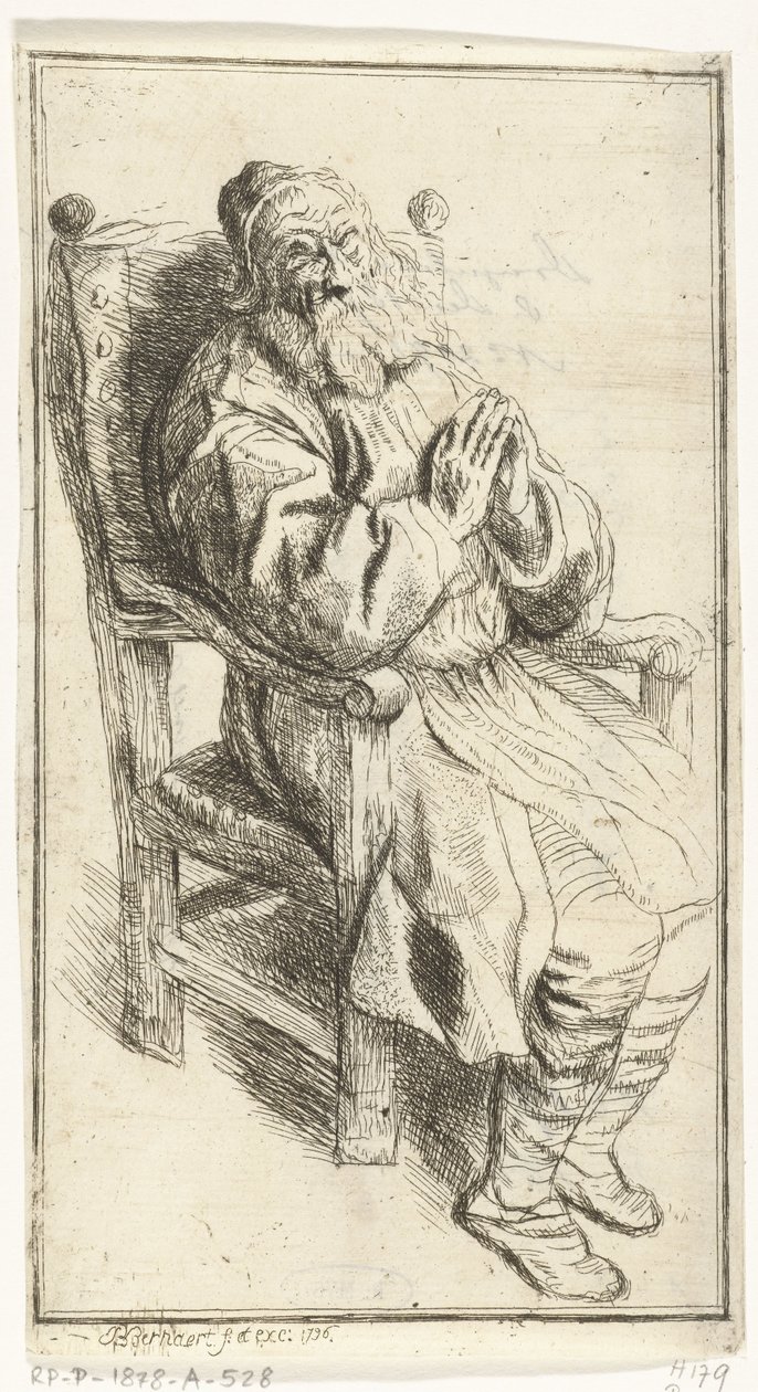 Velho sentado em uma poltrona de J.B. Bernaert