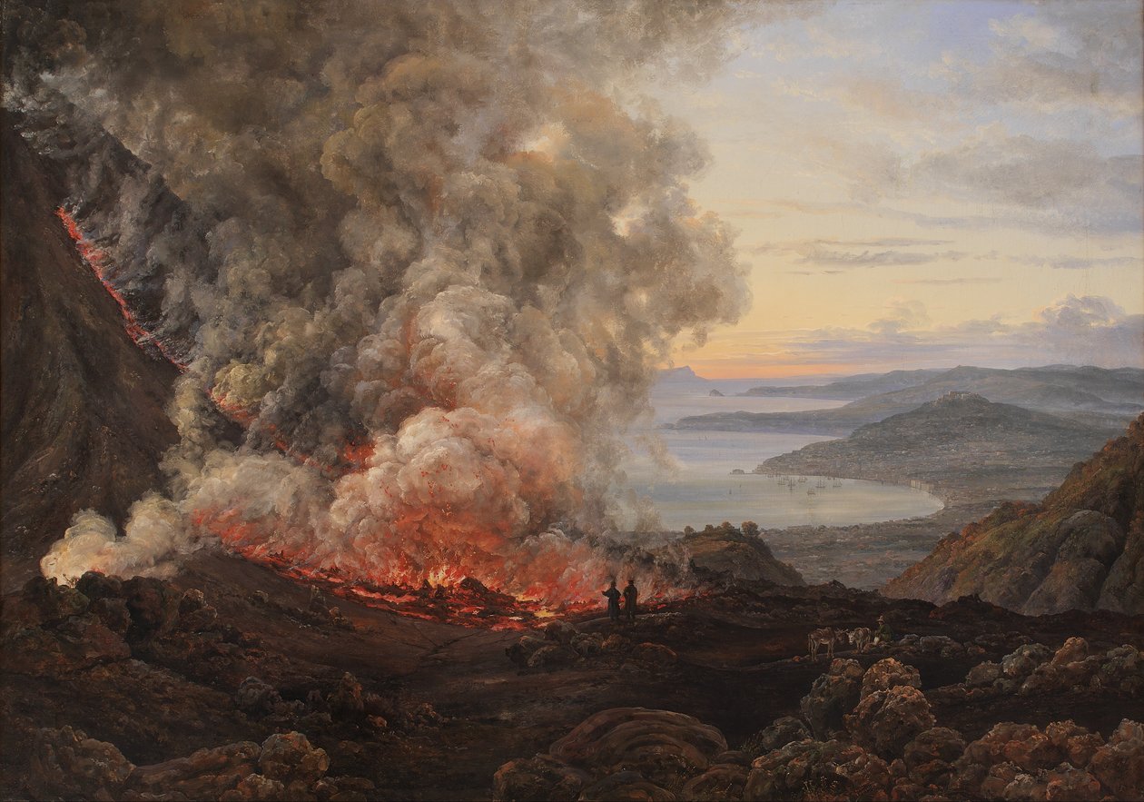 Erupção do vulcão Vesúvio de Johan Christian Dahl