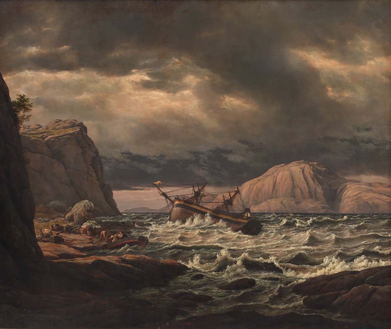 Um naufrágio na costa da Noruega de Johan Christian Dahl
