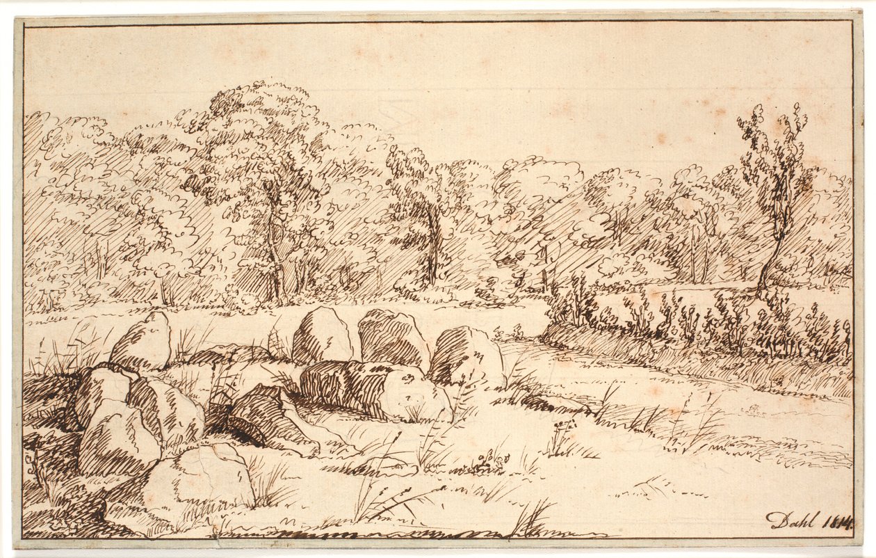 Paisagem com restos de um dólmen de Johan Christian Dahl