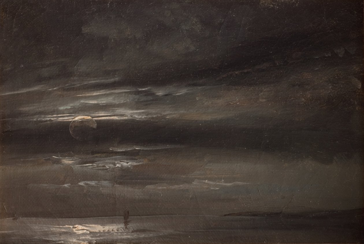 Luar sobre o mar de Johan Christian Dahl