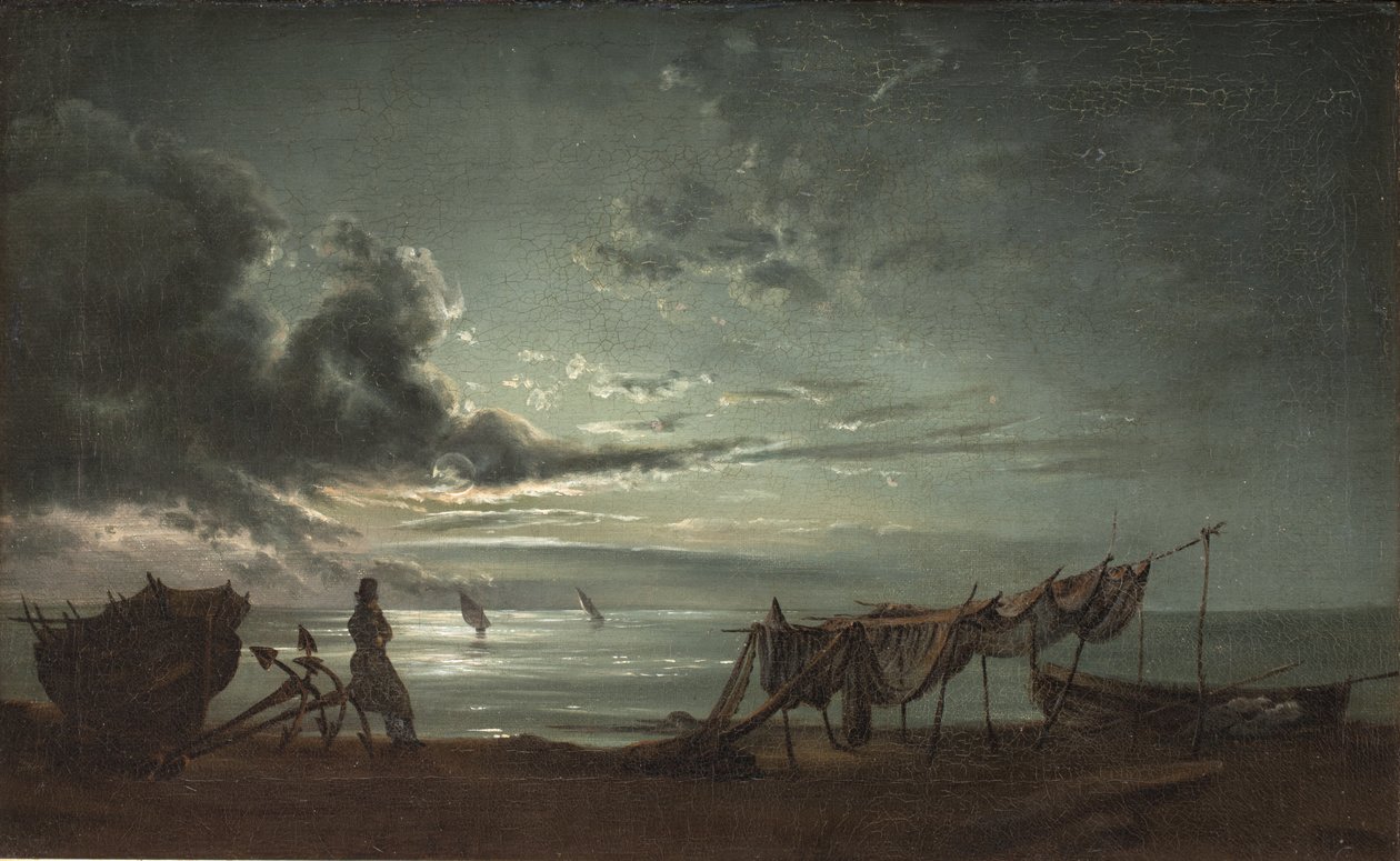 O Golfo de Nápoles. Luar de Johan Christian Dahl