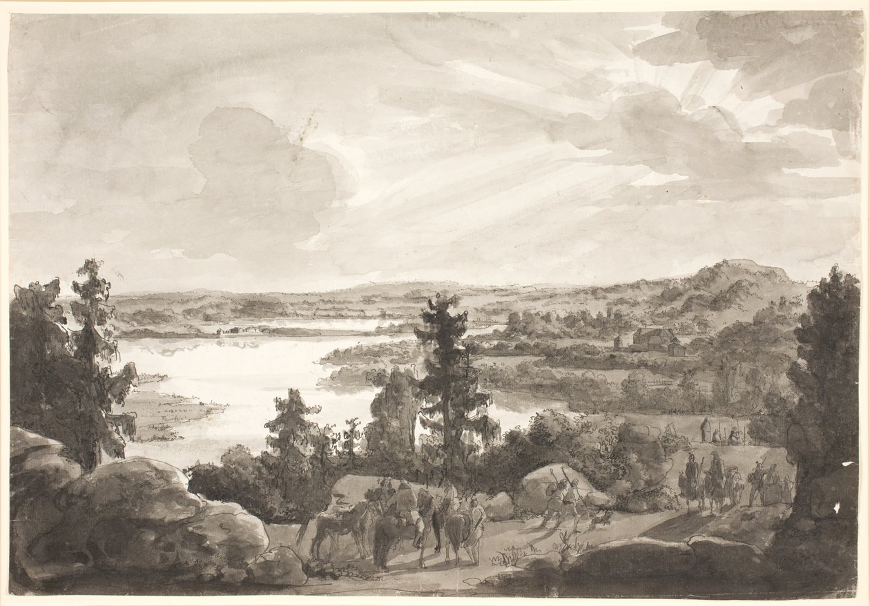 Vista de um lago, Noruega de Johan Christian Dahl
