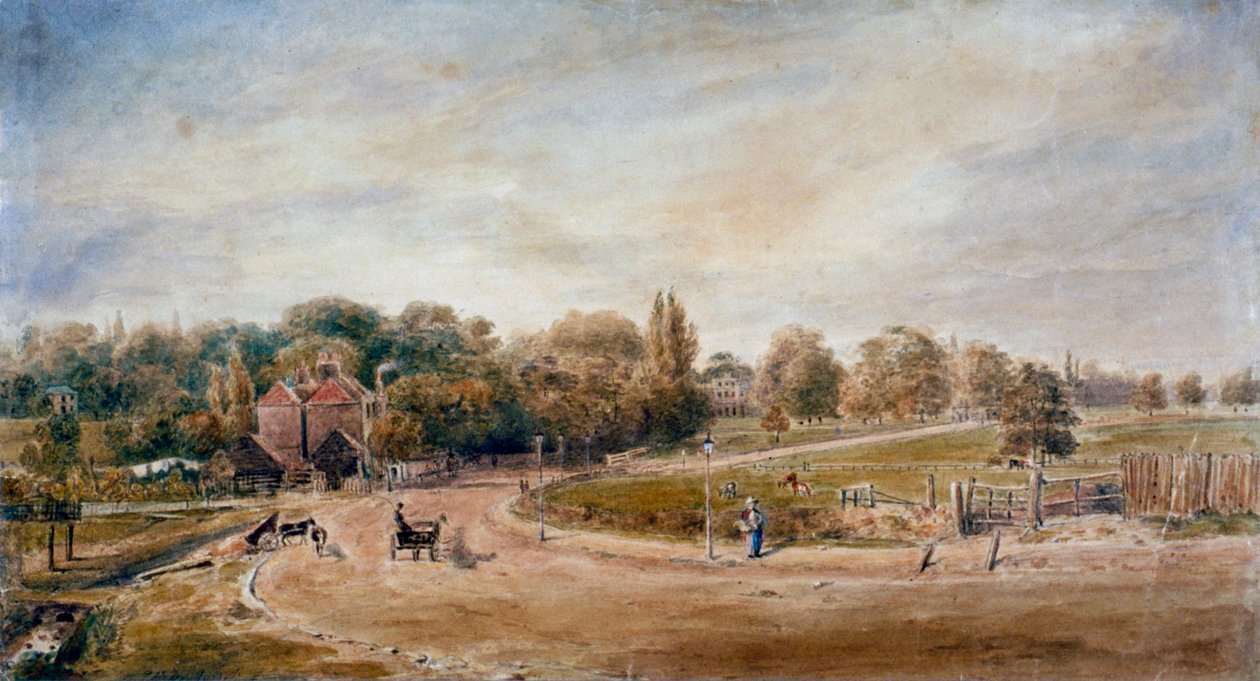 Court Lane e Lordship Lane, Dulwich, Londres, 1860.      de JC Mandy
