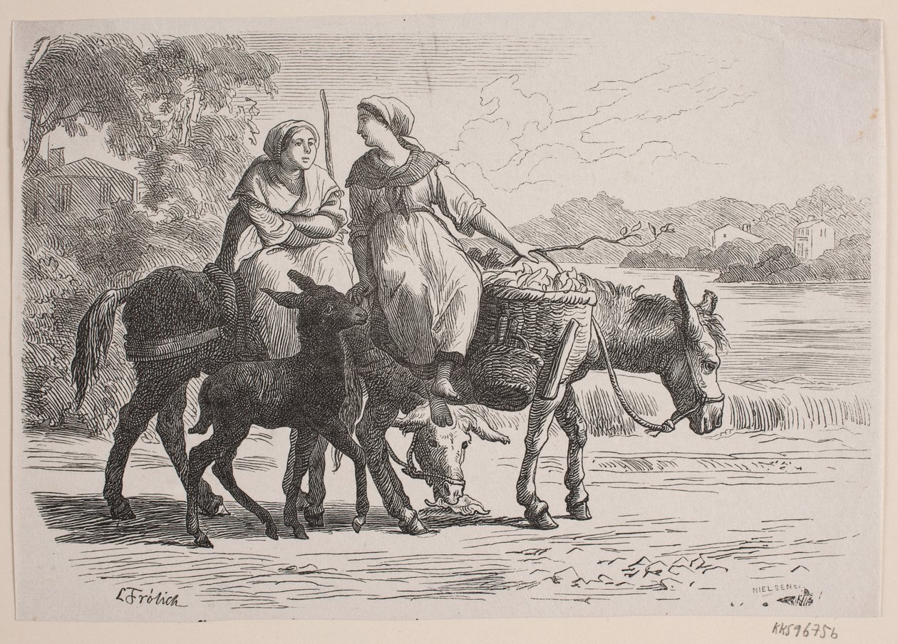 Em Enghien. Esposas camponesas voltam para casa de Paris de J.C. Nielsen