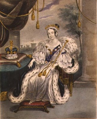 Sua Majestade a Rainha em trajes de coroação de J.C. Wilson