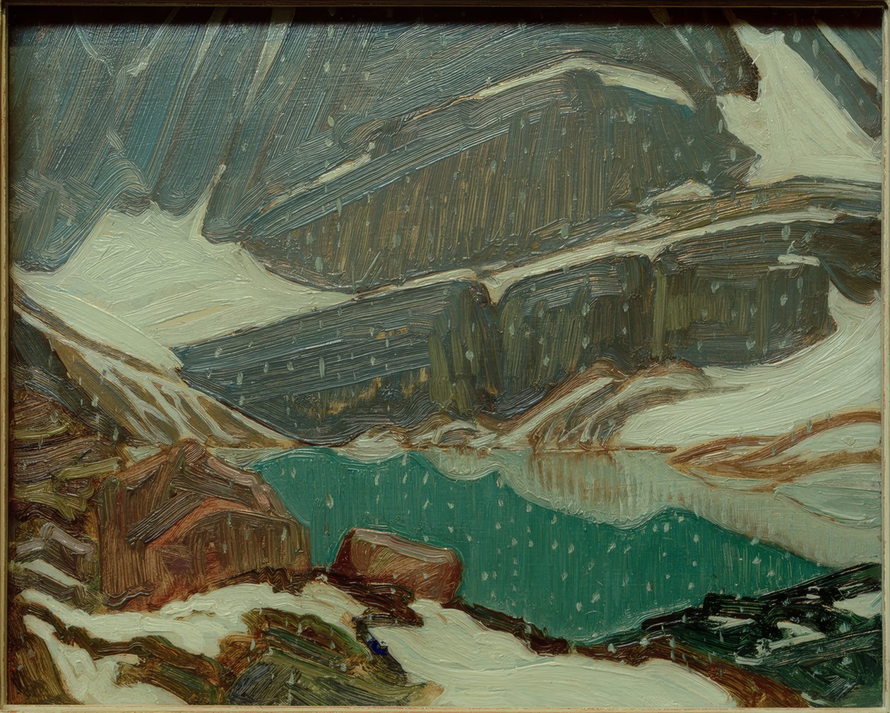 Neve no lago Oesa de J.E.H. MacDonald