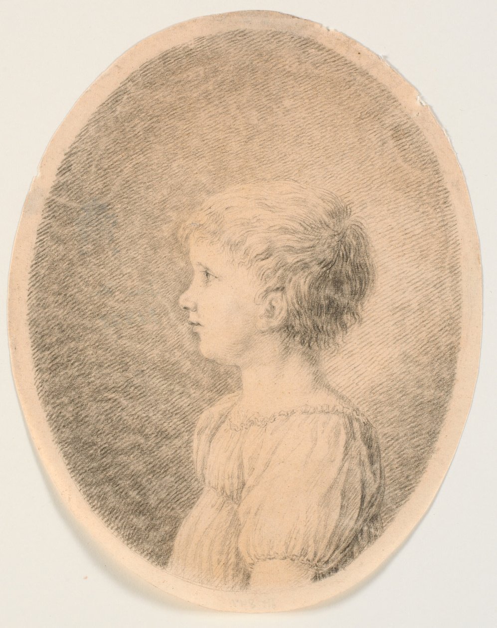 Retrato de criança. Perfil à direita de J.F. Clemens