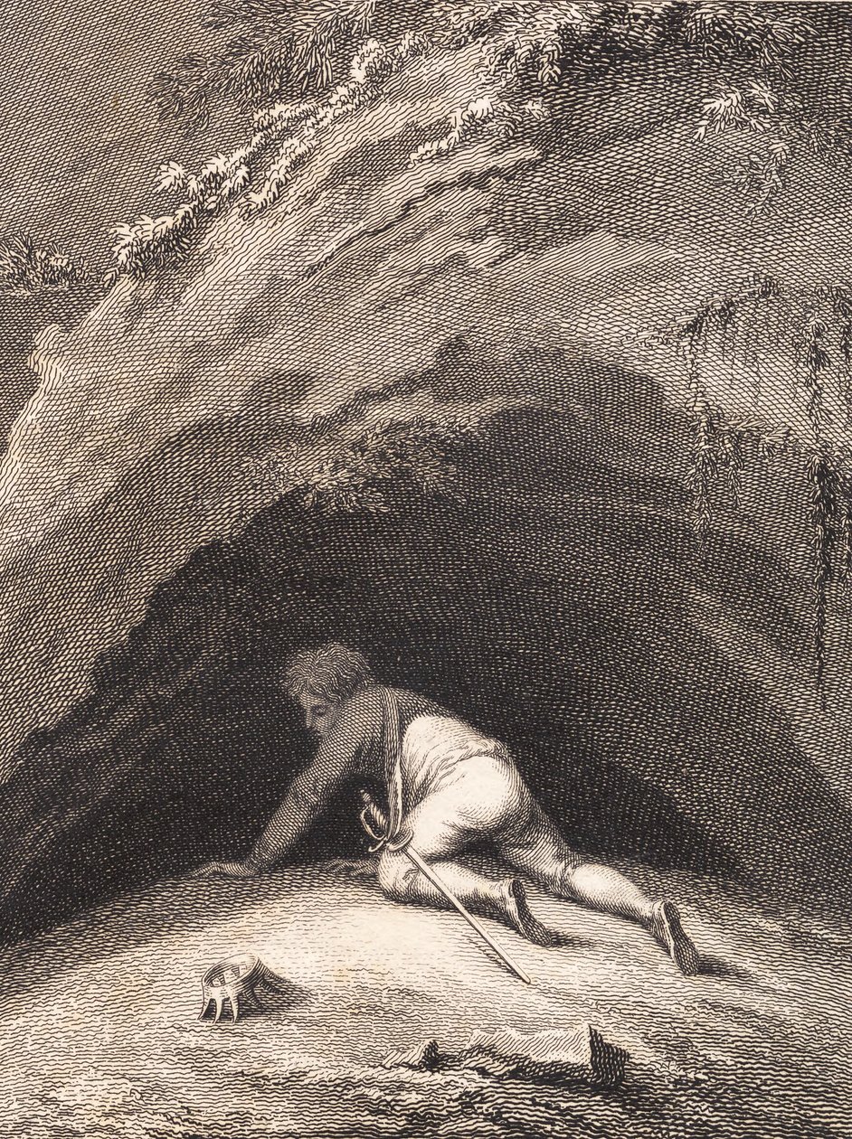 O espancado Niels Klim rasteja para dentro da caverna de J.F. Clemens