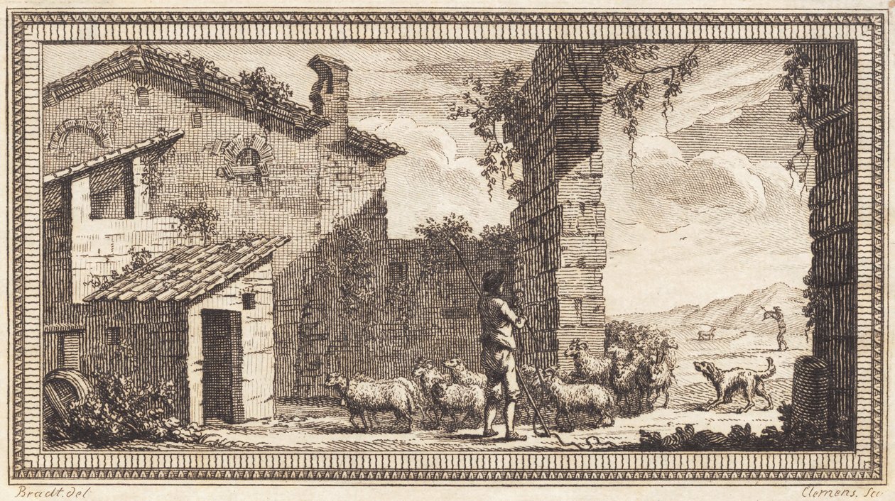 Um pastor com ovelhas e cabras de J.F. Clemens