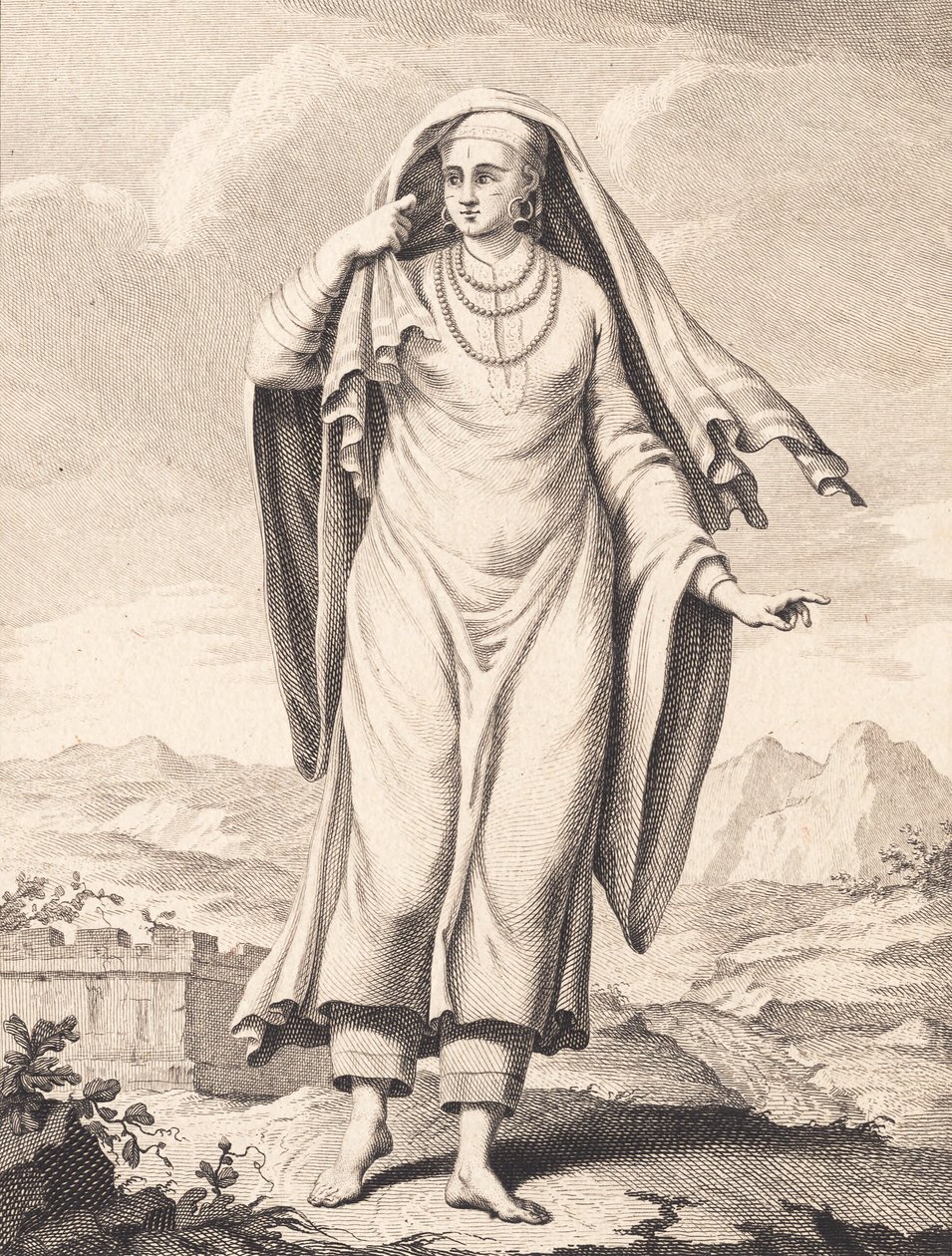 Uma mulher árabe em pé de J.F. Clemens