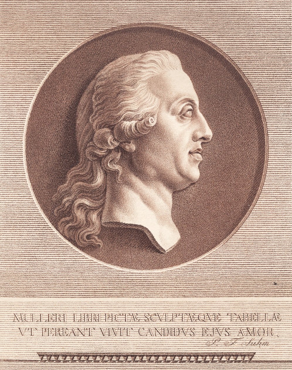 Sra. Adam Mueller. Medalhão de mármore Efter Wiedewelts de J.F. Clemens