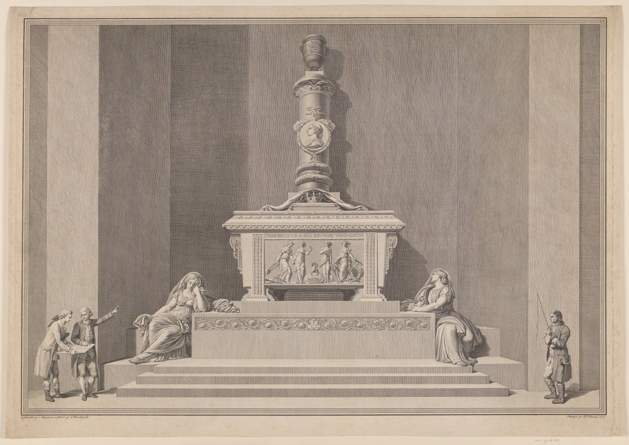 O túmulo de Frederik V na Catedral de Roskilde de J.F. Clemens