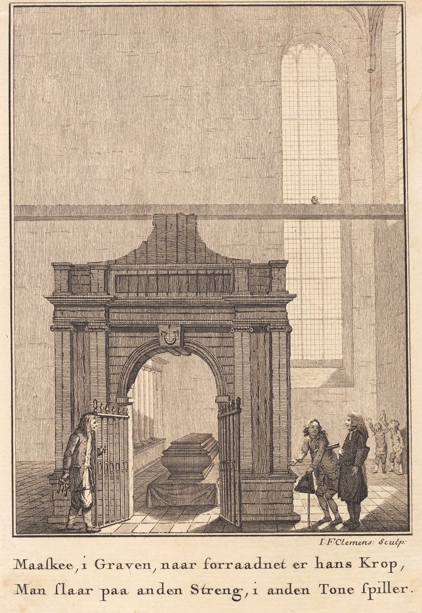 Sarcófago de Holberg na igreja de Sorø de J.F. Clemens