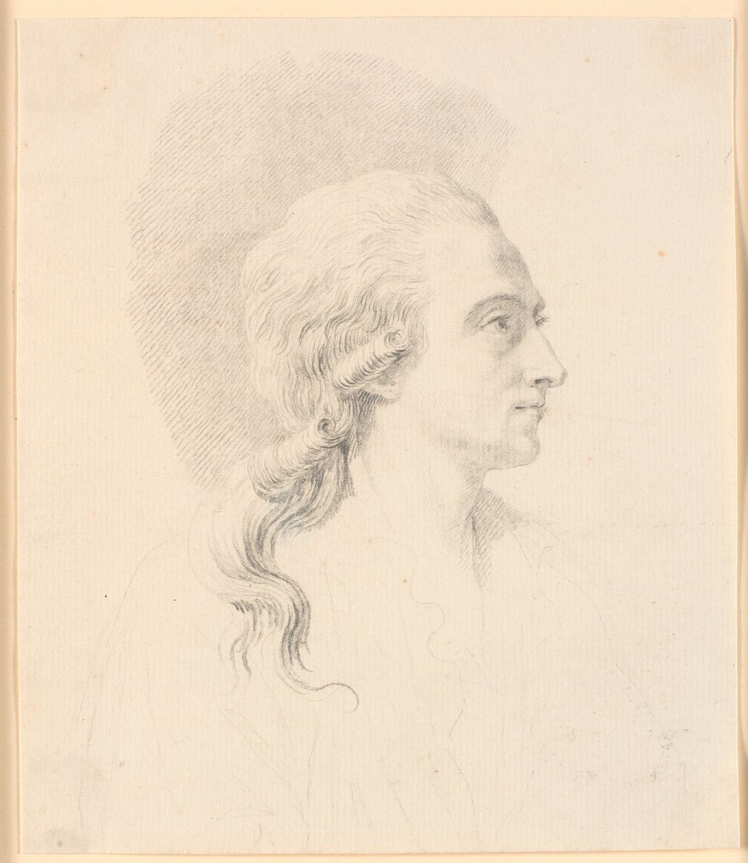 Retrato do escultor Alexander Trippel. Perfil à direita de J.F. Clemens