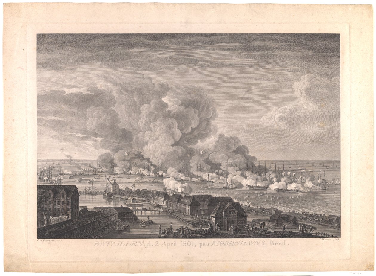 A Batalha de Reden em 2 de abril de 1801 de J.F. Clemens