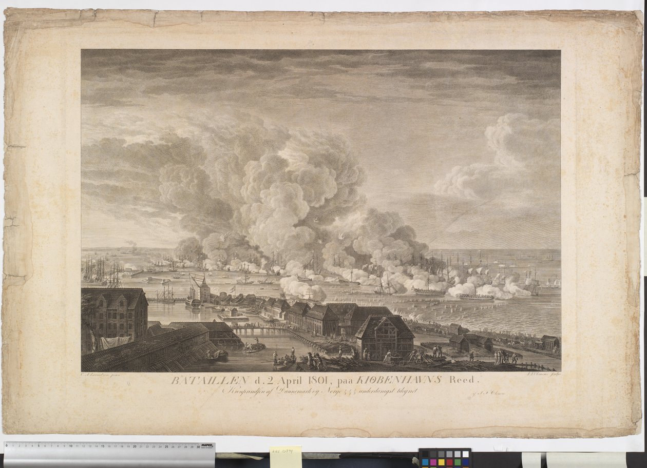 A Batalha de Reden em 2 de abril de 1801 de J.F. Clemens