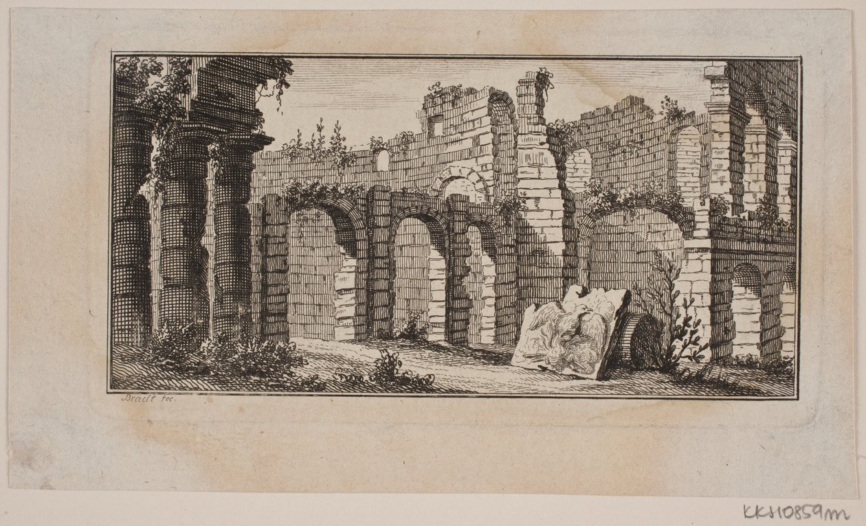 Grandes ruínas com arcos de vários andares de J.F. Clemens