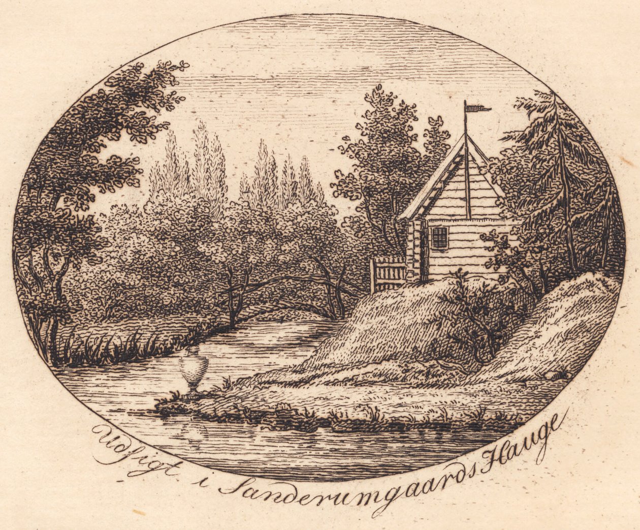 A vinheta. Vista em Sanderumgaards Hauge de J.F. Clemens