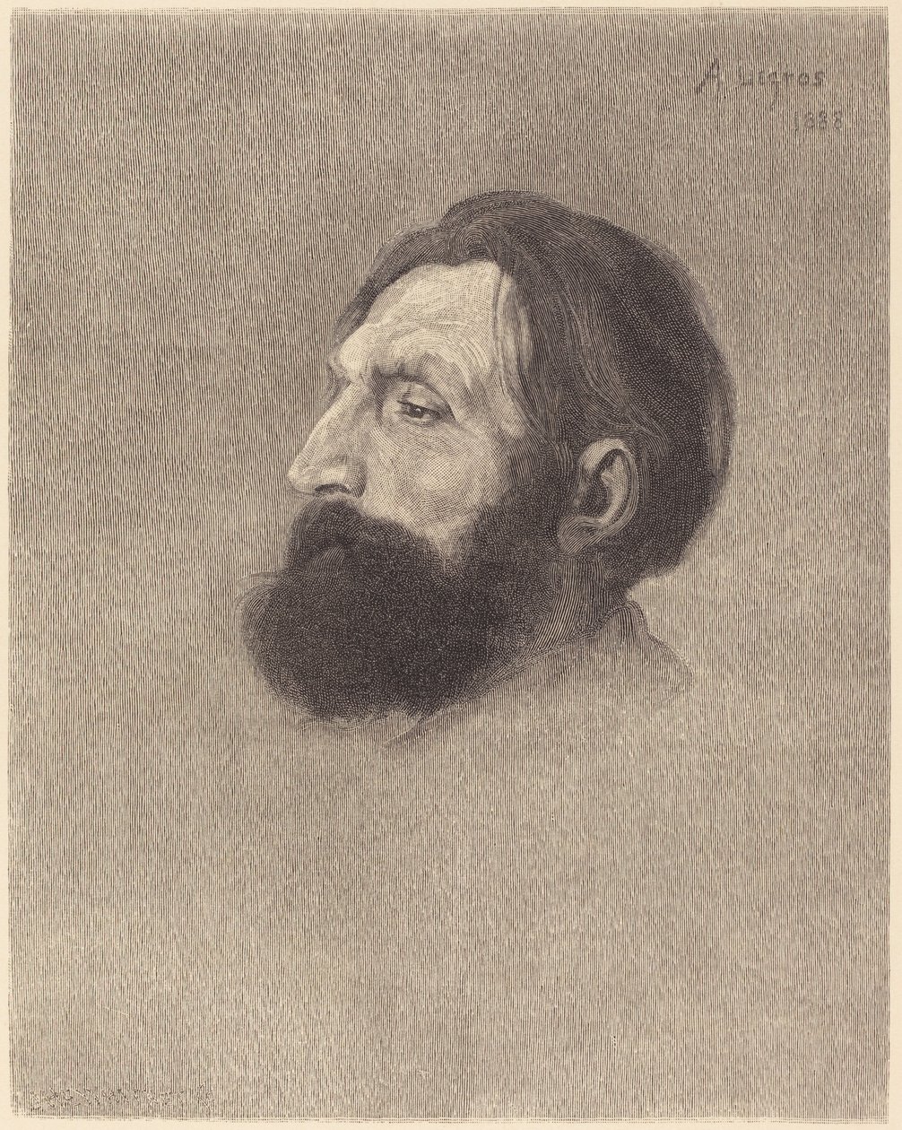 Augusto Rodin de J.H.E. Whitney after Alphonse Legros