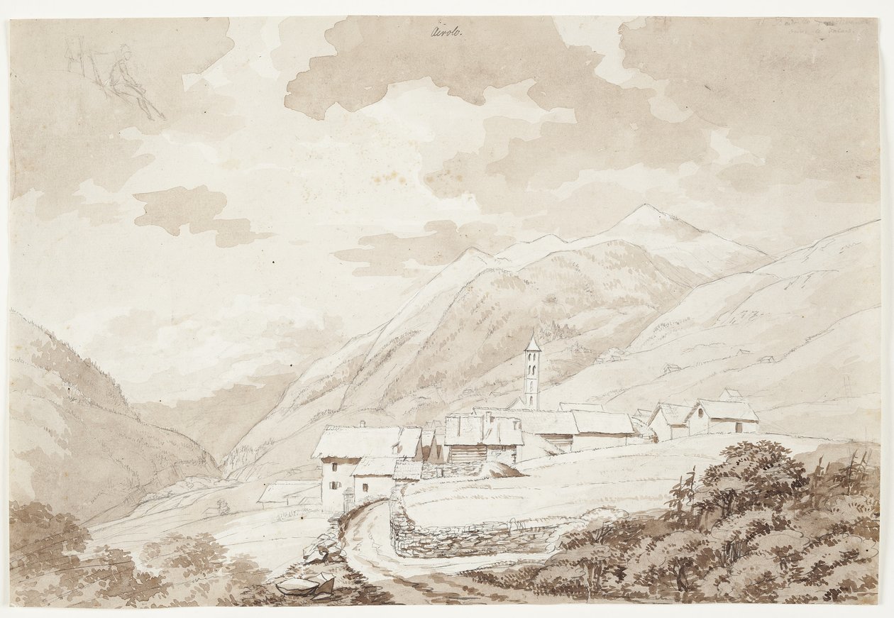 A aldeia de Airolo nos Alpes de J.L. Lund