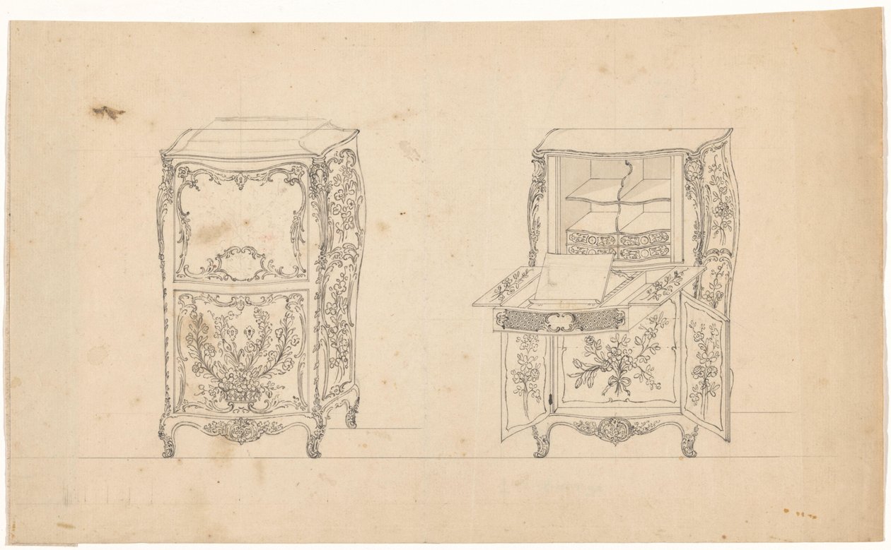 Duas secretárias de J.L. Th. Baijer (attributed to)